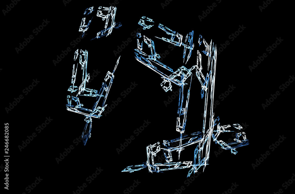 Poster blue white fractal background. fantasy pattern texture. digital art. 3d rendering. computer generate