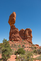 Fototapeta na wymiar Side View of Balanced Rock in Arches National Park