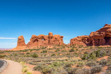 Fototapeta premium Road to Windows Section in Arches National Park