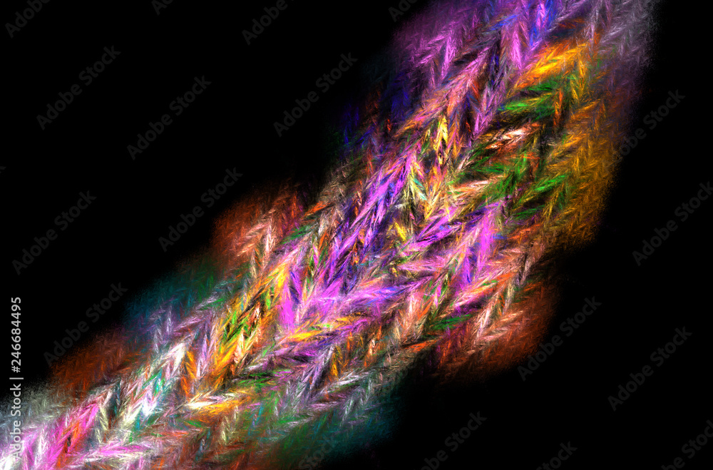 Poster yellow blue pink fractal background. fantasy fractal texture. digital art. 3d rendering. computer ge