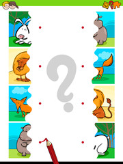 match jigsaw puzzles of cartoon animals