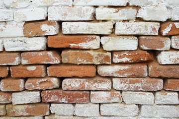 Rough brickwork with large gaps between the bricks