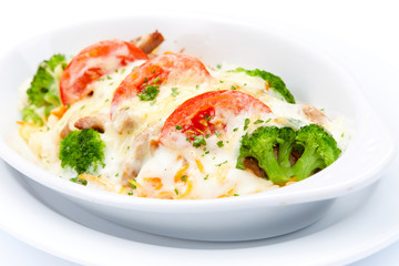 roasted vegetables with cheese