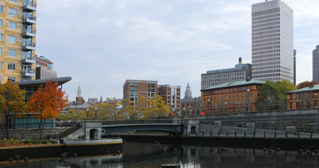 Obraz na płótnie Canvas Scene of downtown area of Providence, Rhode Island