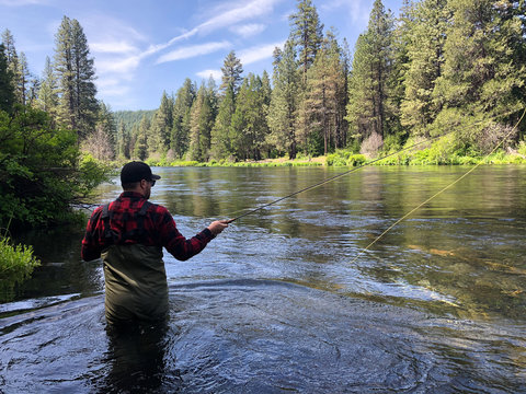 Metolius River Oregon Fly Fishing Trip with Fisherman Casting