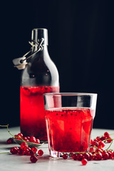 Glass of infused water with red currant