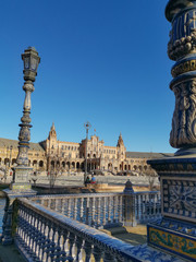 Stunning view of the Plaza de Espana on a sunny day, Seville