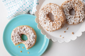 Sugar Crumb Donuts on a Tray 
