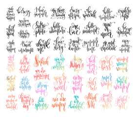 Fototapeta na wymiar set of 50 hand lettering inscription text motivation inspiration quotes