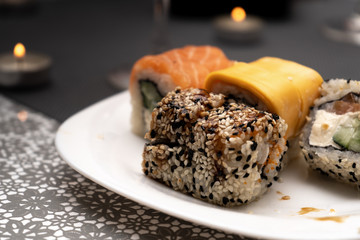 Various sushi on a plate