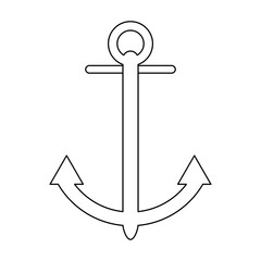 anchor marine symbol black and white