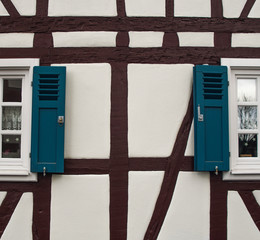 Detail of the facade in an old German city