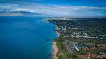 Fototapeta na wymiar Aerial view of south Maui beaches