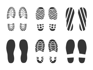 Footprints human shoes silhouette