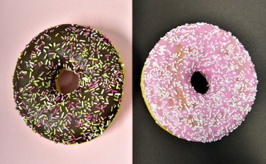 bunte donoughts auf hintergrund