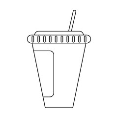 Soda cup with straw black and white