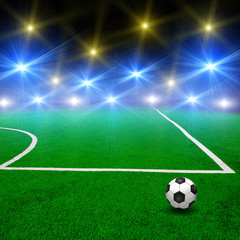 Soccer field with lights