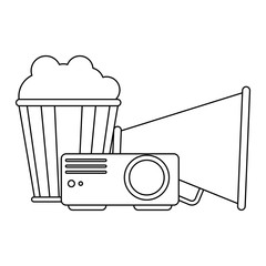 Cinema and movies entertainment black and white