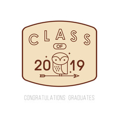 vector illustration of a graduating class of 2019
