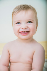 infant baby smiling closeup