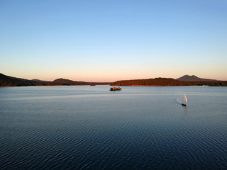 Yacht on the lake Machovo in the Kokorinsko