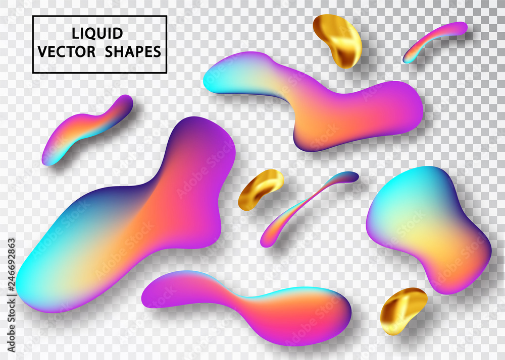 Poster fluid shape layout isolated template. fluid gradient elements. colorful abstract shapes. futuristic 