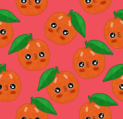 Kawaii orange pattern 3