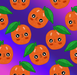 Kawaii orange pattern 4