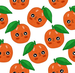 Kawaii orange pattern 5
