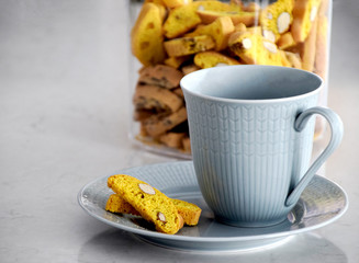 Biscotti and coffee cup