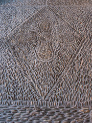 Roman mosaic, detail of ancient floor decorated historic
