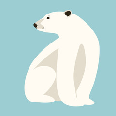  polar bear  , vector illustration, flat style, profile