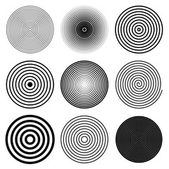 Circle Round Spiral Target Design Elements - Illustration