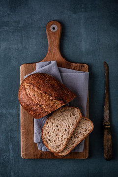 Multigrain bread in loaf and slices