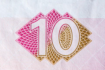 Ukrainian national currency, ten hryvnia close up