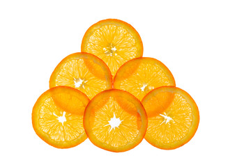 superimposed six slices of orange