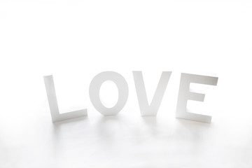 3d letters on white background, Valentine's Day, valentine holy day and valentine day
