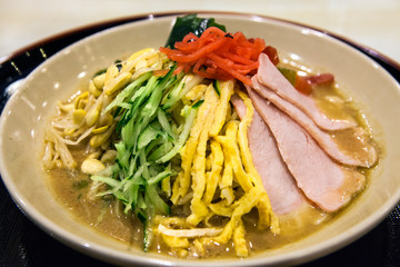Hiyashi chuka, Chinese style cold ramen at restaurant, Tokyo