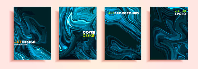 Modern design A4.Abstract marble texture of colored bright liquid paints.Splash trends paints.Used design presentations, print,flyer,business cards,invitations, calendars,sites, packaging,cover.