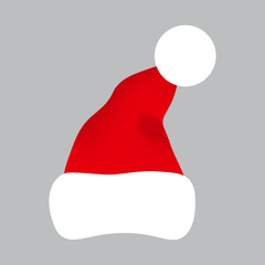 Christmas Santa Claus hat, isolated, vector illustration.