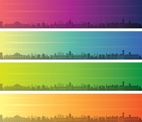 Bengaluru Multiple Color Gradient Skyline Banner