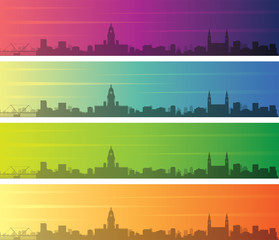 Leeds Multiple Color Gradient Skyline Banner