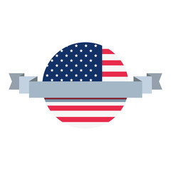american flag round banner sign