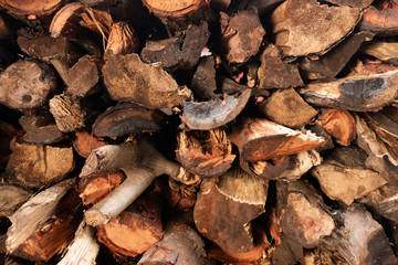 A stack of chopped woods.