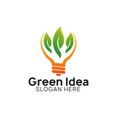 green think idea logo design template. bulb icon symbol design