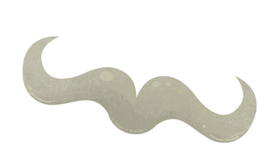 cartoon scene with happy buffalo horns on white background - illustration for children