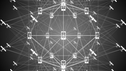 Mobile internet connection using nano satellite communication technology render