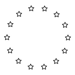 Naklejka premium stars shaped circle white background