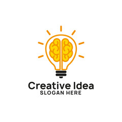 brain bulb icon symbol design. creative idea logo design template