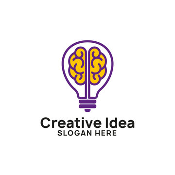 brain bulb icon symbol design. creative idea logo design template